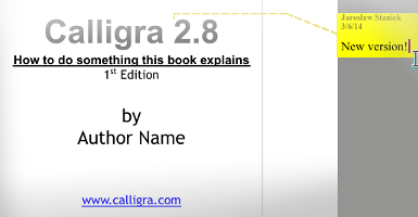 Adding comments in Calligra Author 2.8