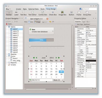 New form widgets in Kexi 2.5